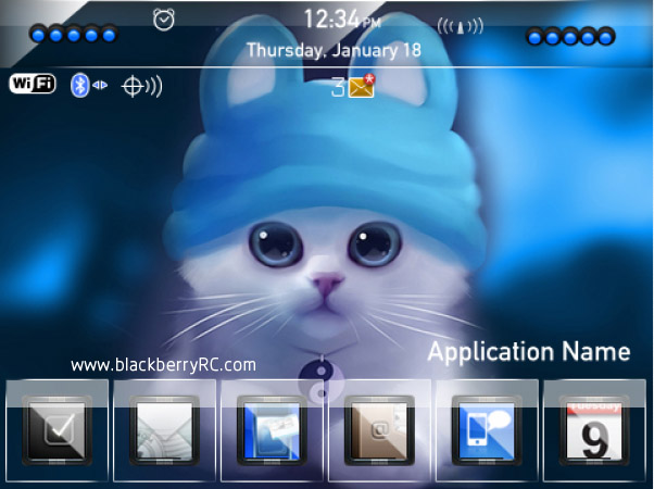 <b>Cute Blue Kitten Theme</b>